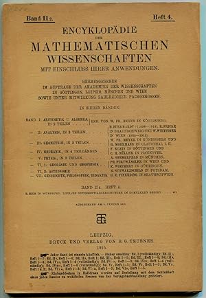 Encyklopädie der mathematischen Wissenschaften mit Einschluss ihrer Anwendungen. Herausgegeben im...