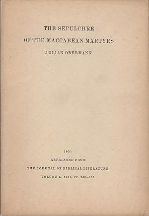 Seller image for The Sepulchre of the Maccabean Martyrs for sale by Kaaterskill Books, ABAA/ILAB