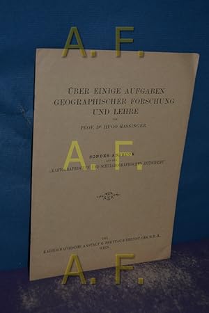 Imagen del vendedor de ber einige Aufgaben Geographischer Forschung und Lehre / Sonder-Abdruck aus der ,,Kartographischen und Schulgeographischen Zeitschrift a la venta por Antiquarische Fundgrube e.U.