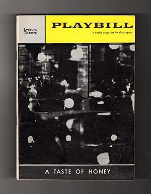 Playbill - A Taste of Honey (Shelagh Delaney, Playwright) / Lyceum Theatre. November 28, 1960. An...