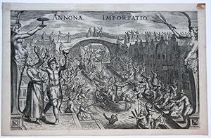 [Antique print, engraving] ANNONAE IMPORTATIO, published 1614.