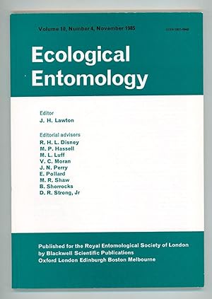 Ecological Entomology Volume 10, Number 4 November 1985