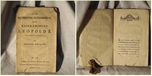 Bild des Verkufers fr Fr die Patrioten sterreichs, bei der Kaiser-Krnung Leopold II. vom Professor Hoffmann.Wien, 1790. zum Verkauf von terrahe.oswald