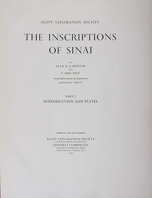 Seller image for The Inscriptions of Sinai. Part I, Introduction and Plates (1952); Part II, Translations and Commentary (1955). 2-vol. set (Complete) for sale by ERIC CHAIM KLINE, BOOKSELLER (ABAA ILAB)