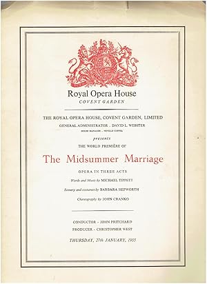 Three vintage opera programs from the 1950's from the Royal Opera House Covent Garden in London