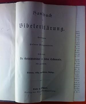 Image du vendeur pour Handbuch der Bibelerklrung. Erster Band: die Geschichtsbcher des Alten Testaments. mis en vente par biblion2