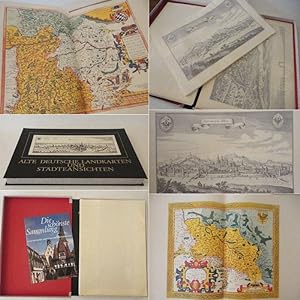 42 Städteansichten, 10 Landkarten und 1 Beiheft "Die schönste Sammlung alter deutscher Landkarten...