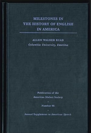 Bild des Verkufers fr Milestones in the History of English in America. zum Verkauf von Hatt Rare Books ILAB & CINOA