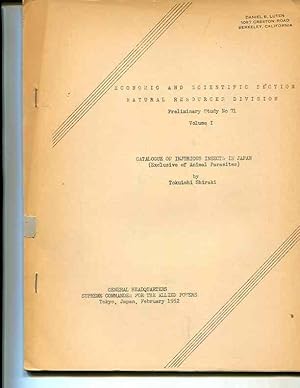 Image du vendeur pour Catalogue of Injurious Insects in Japan (Exclusive of Animal Parasites). Vol. I mis en vente par Orca Knowledge Systems, Inc.