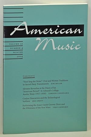 Seller image for American Music: A Quarterly Journal Devoted to All Aspects of American Music and Music in America, Volume 22, Number 4 (Winter 2004) for sale by Cat's Cradle Books