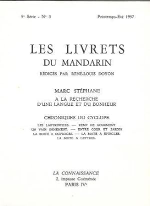 Seller image for Les Livrets du Mandarin 5 srie N 3 - Marc Stphane  la recherche d'une langue et du bonheur for sale by LES TEMPS MODERNES