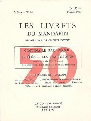 Immagine del venditore per Les Livrets du Mandarin - Le 50me - 5 srie N 10 - Centenaire par dcret Exgse : Les Diaboliques venduto da LES TEMPS MODERNES