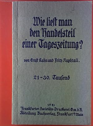 Seller image for Wie liest man den Handelsteil einer Tageszeitung? for sale by biblion2