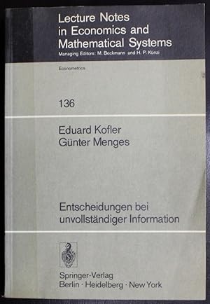 Seller image for Entscheidungen bei unvollst?ndiger Information (Lecture Notes in Economics and Mathematical Systems) (German Edition) for sale by GuthrieBooks