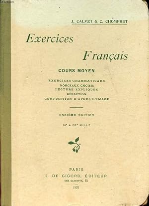 Seller image for EXERCICES FRANCAIS, COURS MOYEN for sale by Le-Livre