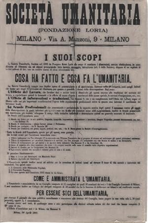 Bild des Verkufers fr La Societ Umanitaria Fondazione P. M. Loria Milano 1893/1963 zum Verkauf von Di Mano in Mano Soc. Coop