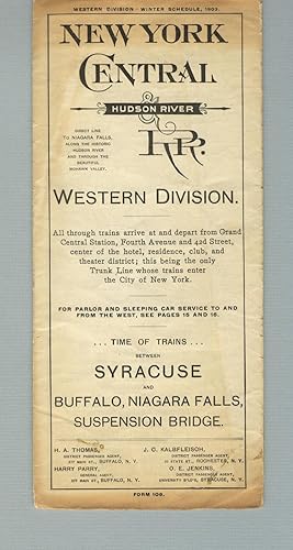 Bild des Verkufers fr New York Central & Hudson River RR. Western Division [panel title] zum Verkauf von Zamboni & Huntington