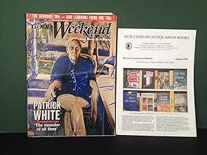 Image du vendeur pour Good Weekend (The Sydney Morning Herald Magazine - January 26, 1994) - Featuring Cover Story on Patrick White / PLUS Catalogue for New Century Antiquarian Books - Recent Acquisitions - August 1996 - Prose Works of Patrick White, 1912-1990 (TWO ITEMS) mis en vente par Bookwood