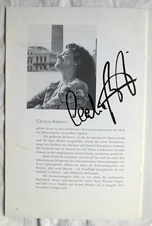 Cecilia Bartoli ; signiertes Programmheft, Kammermusiksaal Saison 1999/2000, Berliner Philharmoni...