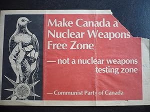 Seller image for Communist Party of Canada: Make Canada a Nuclear Weapons Free Zone; Application Form to Join. for sale by J. King, Bookseller,