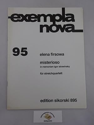 .Misterioso in memoriam Igor Strawinsky für Streichquartett. Violine I und Violine II. Edition Si...