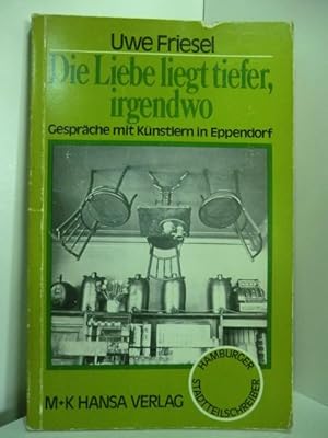 Bild des Verkufers fr Die Liebe liegt tiefer, irgendwo. Gesprche mit Knstlern in Eppendorf. Aufzeichnungen, entstanden im Rahmen der von der Kulturbehrde der Freien und Hansestadt Hamburg ausgeschriebenen und gefrderten Stadtteilschreiber-Projekts. Signiert zum Verkauf von Antiquariat Weber