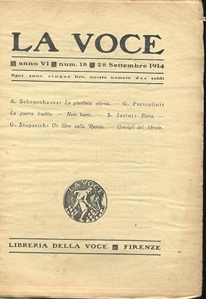 LA VOCE - 1914 - numero 18 del 28 settembre 1914 - (anno VI direttore PREZZOLINI), Firenze, Libre...