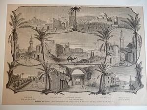 Orig. Holzstich - Afrika - Ansichten von Tunis.