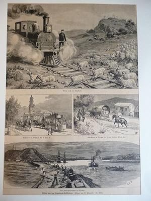 Orig. Holzstich - Afrika - Bilder von den Transvaal-Goldfeldern.