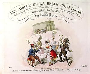 Image du vendeur pour LES ADIEUX DE LA BELLE CHANTEUSE. Melancholische Gedanken eines Theater Actien Vereins beim Abgang seiner Prima Donna . Frontispiece to a composition for the piano, for the farewell of a Prima Donna. . (possibly Henrietta Sonntag when she left the Knigstdter Theater, Berlin, for Paris. Drawn and engraved by B. Drback and published by mis en vente par Garwood & Voigt