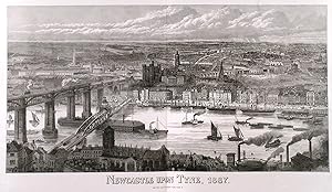 NEWCASTLE UPON TYNE, 1887. A really superb view of Newcastle from across the river. Published b...