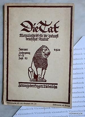 Die Tat. Monatsschrift für die Zukunft deutscher Kultur. Januar 1926 Jahrgang XVII Heft 10.