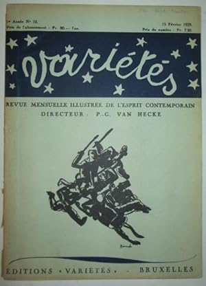 Varietes. Revue Mensuelle Illustree de L'esprit Contemporain. 15 Fevrier 1929. 1re Annee No. 10