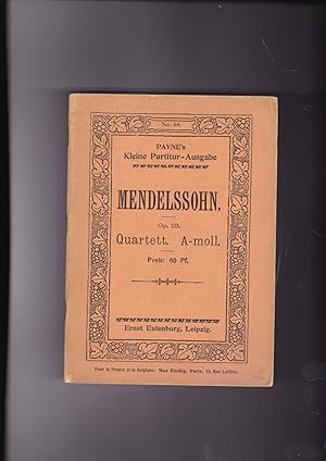 Imagen del vendedor de Quartett No. 2. A-moll fur 2 Violinen, Viola und Violoncell von Felx Mendelssohn-Bartholdy. Op. 13 Payne's Kleine Partitur-Ausgabe a la venta por Meir Turner