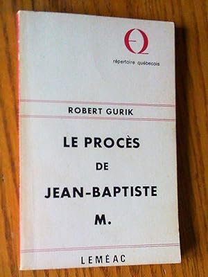Bild des Verkufers fr Le procs de jean-baptiste M. zum Verkauf von Livresse