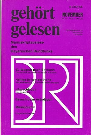 Bild des Verkufers fr Gehrt, gelesen. Manuskriptauslese des Bayerischen Rundfunks, November 1979 zum Verkauf von Versandantiquariat Karin Dykes