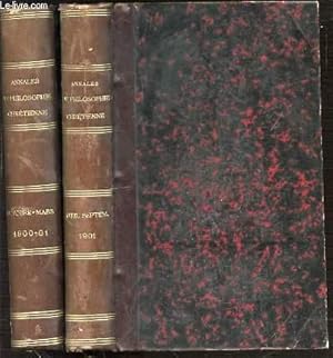 Seller image for ANNALES DE PHILOSOPHIE CHRETIENNE EN 2 TOMES : TOME 43 (141 EME DE LA COLLECTION / OCTOBRE 1900-MARS1901) + TOME 44 (142 EME DE LA COLLECTION / AVRIL-SEPTEMBRE 1901) - REVUE MENSUELLE / NOUVELLE SERIE. for sale by Le-Livre