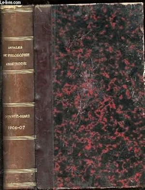 Seller image for ANNALES DE PHILOSOPHIE CHRETIENNE : TOME 3 (153 EME DE LA COLLECTION) : OCTOBRE 1906-MARS1907 - REVUE MENSUELLE. QUATRIEME SERIE. for sale by Le-Livre