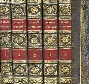 Bild des Verkufers fr ANNALES LITTERAIRES OU CHOIX CHRONOLOGIQUE DES PRINCIPAUX ARTICLES DE LITTERATURE INSERES PAR M. DUSSAULT DANS LE JOURNAL DES DEBATS DEPUIS 1800 JUSQU'A 1817 - EN 5 VOLUMES - 4 TOMES + 1 SUPPLEMENT zum Verkauf von Le-Livre