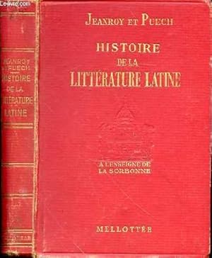 Bild des Verkufers fr HISTOIRE DE LA LITTERATURE LATINE zum Verkauf von Le-Livre