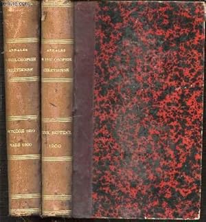 Seller image for ANNALES DE PHILOSOPHIE CHRETIENNE EN 2 TOMES : TOME 41 (139 EME DE LA COLLECTION / OCTOBRE 1899-MARS1900) + TOME 42 (140 EME DE LA COLLECTION / AVRIL-SEPTEMBRE 1900) - REVUE MENSUELLE / NOUVELLE SERIE. for sale by Le-Livre