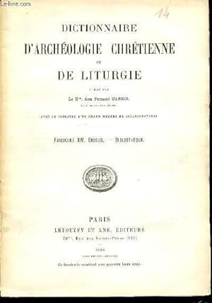 Seller image for FASCICULE XIV : BASSUS, BIBLIOTHEQUE - DICTIONNAIRE D'ARCHEOLOGIE CHRETIENNE ET DE LITURGIE. for sale by Le-Livre