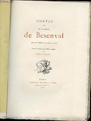 Bild des Verkufers fr CONTES DE M. LE BARON DE BESENVAL - EDITION ORIGINALE - AVEC UNE NOTICE BIBLIOGRAPHIQUE PAR OCTAVE UZANNE. zum Verkauf von Le-Livre