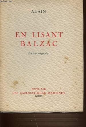Bild des Verkufers fr EN LISANT BALZAC - EDITION ORIGINAL. zum Verkauf von Le-Livre