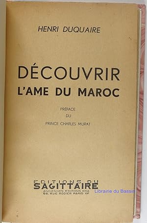 Image du vendeur pour Dcouvrir l'me du Maroc mis en vente par Librairie du Bassin