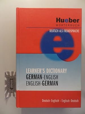 Bild des Verkufers fr Learner's dictionary : German-English - English-German. zum Verkauf von Druckwaren Antiquariat