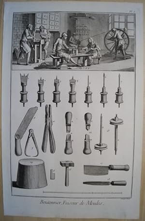 Boutonnier, Faiseur de Moules. Handwerker. Original Kupferstich um 1780
