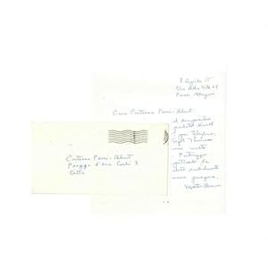 Letter from Merton Brown to Countess Pecci Blunt