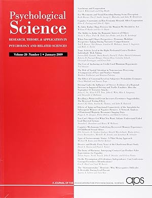 Psychological Science (Volume 20, Number 1, January 2009)