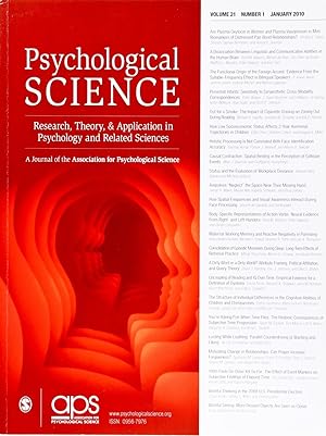 Psychological Science (Volume 21, Number 1, January 2010)